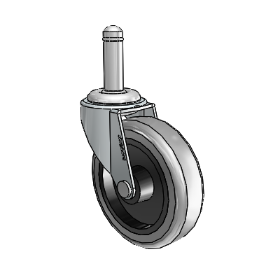 Regent Grip Ring Zinc Swivel Caster with 3 x .8125 Grey Thermoplastic Rubber Wheel