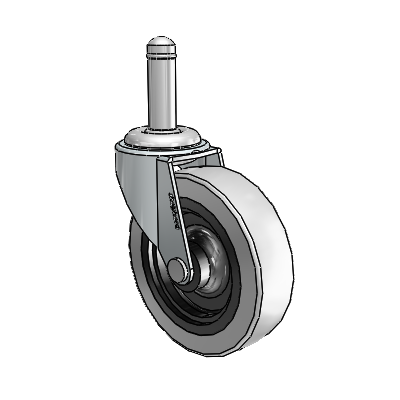 Regent Grip Ring Zinc Swivel Caster with 3 x .8125 Grey Thermoplastic Urethane Wheel