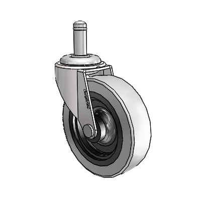 Regent Grip Ring Bright Chrome Swivel Caster with 3 x .8125 Grey Thermoplastic Urethane Wheel