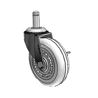 Regent Grip Ring Black Oxide Swivel Caster with 3 x .8125 Clear Vipor Wheel and Side Brake