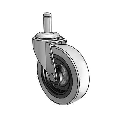 Regent Grip Ring Polished Nickel Swivel Caster with 3 x .8125 Grey Thermoplastic Urethane Wheel