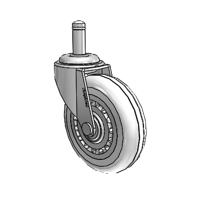 Regent Grip Ring Polished Nickel Swivel Caster with 3 x .8125 Clear Vipor Wheel