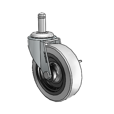Roulette pivotante Regent Grip Ring en zinc avec 3 roues en uréthane thermoplastique gris de 0,8125 et frein latéral