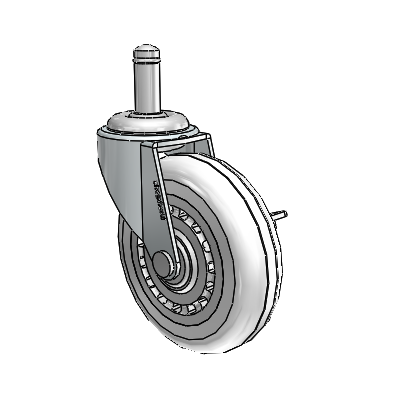 Regent Grip Ring Zinc Swivel Caster with 3 x .8125 Clear Vipor Wheel and Side Brake