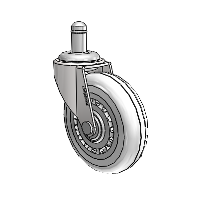 Regent Grip Ring Bright Chrome Swivel Caster with 3 x .8125 Clear Vipor Wheel