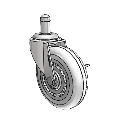 Regent Grip Ring Bright Chrome Swivel Caster with 3 x .8125 Clear Vipor Wheel and Side Brake