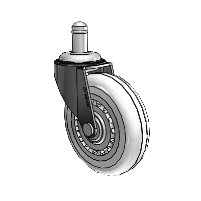Roulette pivotante Regent Grip Ring à anneau de préhension, finition oxydée noire, équipée de 3 roues transparentes Vipor de 0,8125