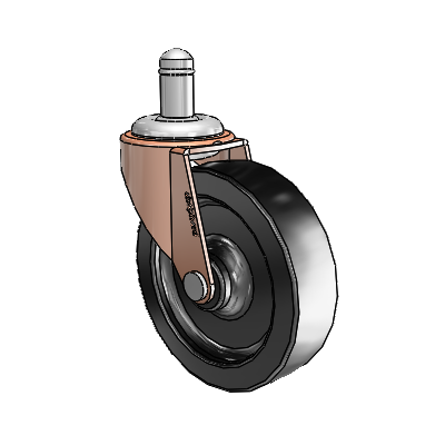 Regent Grip Ring Copper Oxide Swivel Caster with 3 x .8125 Black Polyolefin Wheel