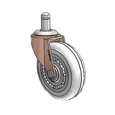 Regent Grip Ring Copper Oxide Swivel Caster with 3 x .8125 Clear Vipor Wheel