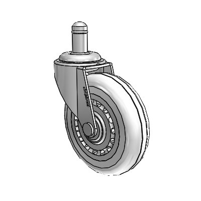 Regent Grip Ring Polished Nickel Swivel Caster with 3 x .8125 Clear Vipor Wheel