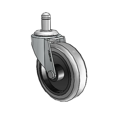 Regent Grip Ring Zinc Swivel Caster with 3 x .8125 Grey Thermoplastic Rubber Wheel