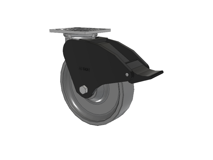 16 Series Top Plate Swivel Caster with 8 x 2 Grey Polyurethane XP - X-treme Plus Solid Polyurethane Wheel and Total Lock Brake