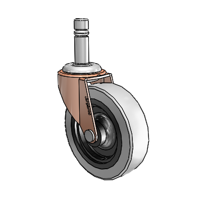 Regent Grip Ring Copper Oxide Swivel Caster with 3 x .8125 Grey Thermoplastic Urethane Wheel