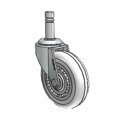 Regent Grip Ring Zinc Swivel Caster with 3 x .8125 Clear Vipor Wheel