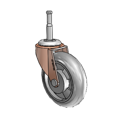 Regent Grip Neck Copper Oxide Swivel Caster with 3 x .8125 Grey MonoTech Wheel