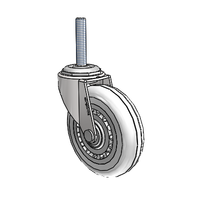 Regent Threaded Stem Bright Chrome Swivel Caster with 3 x .8125 Clear Vipor Wheel