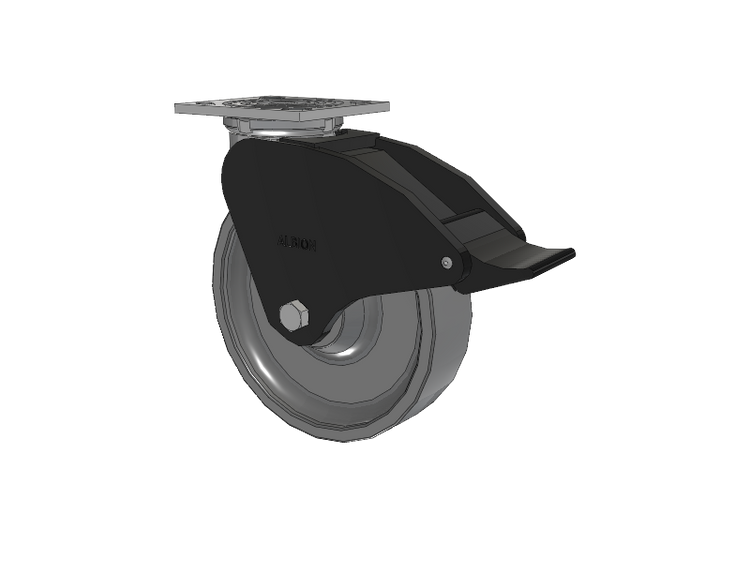 16 Series Top Plate Swivel Caster with 8 x 2 Grey Polyurethane XP - X-treme Plus Solid Polyurethane Wheel and Total Lock Brake