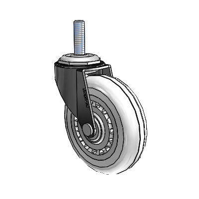 Regent Threaded Stem Black Oxide Swivel Caster with 3 x .8125 Clear Vipor Wheel
