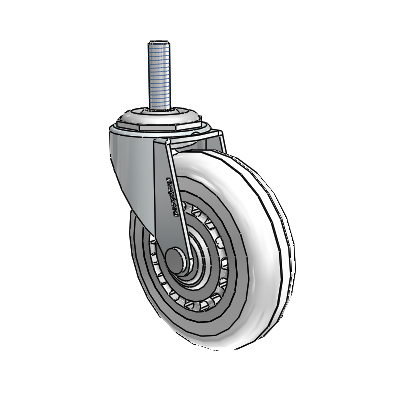 Regent Threaded Stem Zinc Swivel Caster with 3 x .8125 Clear Vipor Wheel