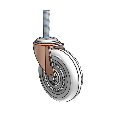 Regent Threaded Stem Copper Oxide Swivel Caster with 3 x .8125 Clear Vipor Wheel