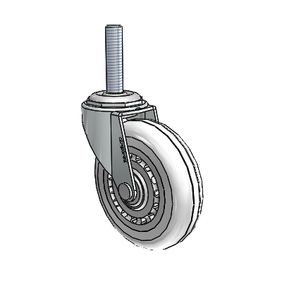 Regent Threaded Stem Zinc Swivel Caster with 3 x .8125 Clear Vipor Wheel