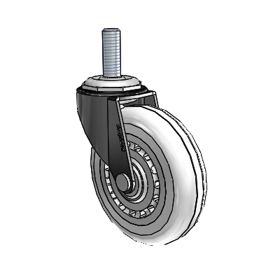 Regent Threaded Stem Black Oxide Swivel Caster with 3 x .8125 Clear Vipor Wheel