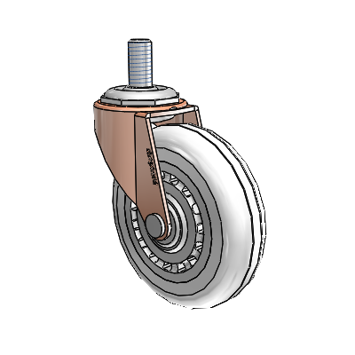 Regent Threaded Stem Copper Oxide Swivel Caster with 3 x .8125 Clear Vipor Wheel
