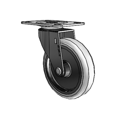 Regent Top Plate Black Oxide Swivel Caster with 4 x .9375 Grey Thermoplastic Urethane Wheel