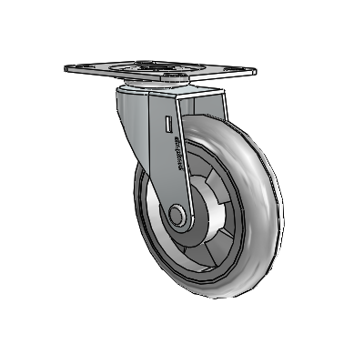 Regent Top Plate Zinc Swivel Caster with 4 x .9375 Grey MonoTech Wheel