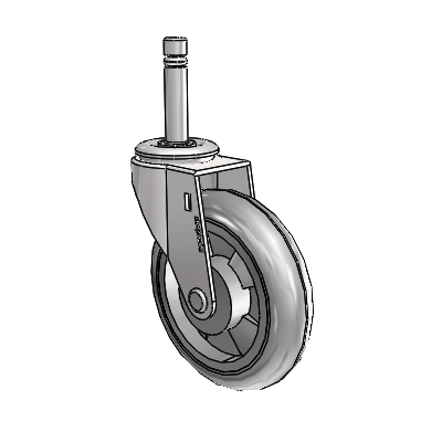Regent Grip Ring Bright Chrome Swivel Caster with 4 x .9375 Grey MonoTech Wheel