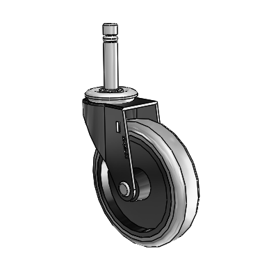 Regent Grip Ring Black Oxide Swivel Caster with 4 x .9375 Grey Thermoplastic Rubber Wheel