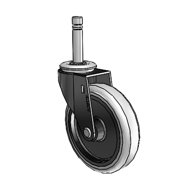 Roulette pivotante Regent Grip Ring à anneau de préhension, finition oxydée noire, équipée de 4 roues en uréthane thermoplastique gris de 0,9375