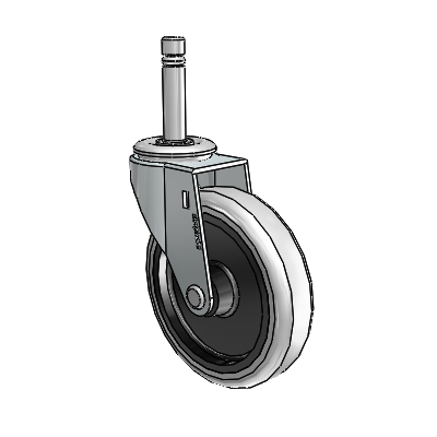 Regent Grip Ring Zinc Swivel Caster with 4 x .9375 Grey Thermoplastic Urethane Wheel