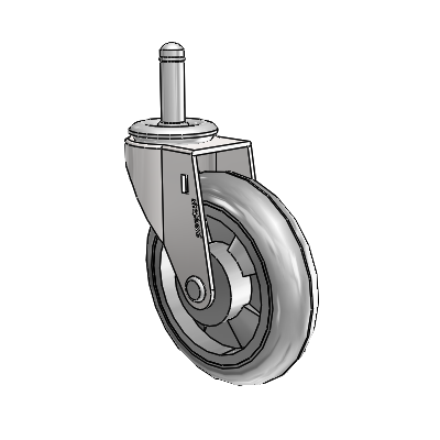 Regent Grip Ring Bright Chrome Swivel Caster with 4 x .9375 Grey MonoTech Wheel