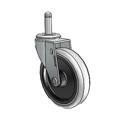 Regent Grip Ring Zinc Swivel Caster with 4 x .9375 Grey Thermoplastic Urethane Wheel