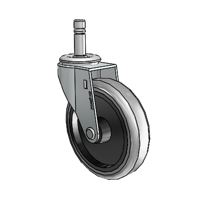 Regent Grip Ring Zinc Swivel Caster with 4 x .9375 Grey Thermoplastic Rubber Wheel