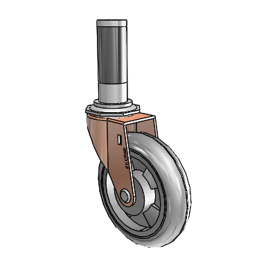 Regent Expanding Adapter Copper Oxide Swivel Caster with 4 x .9375 Grey MonoTech Wheel