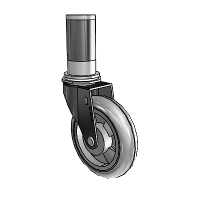 Regent Expanding Adapter Black Oxide Swivel Caster with 4 x .9375 Grey MonoTech Wheel