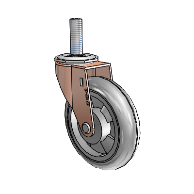 Regent Threaded Stem Copper Oxide Swivel Caster with 4 x .9375 Grey MonoTech Wheel