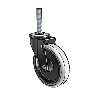 Regent Threaded Stem Black Oxide Swivel Caster with 4 x .9375 Grey Thermoplastic Urethane Wheel