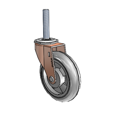 Regent Threaded Stem Copper Oxide Swivel Caster with 4 x .9375 Grey MonoTech Wheel