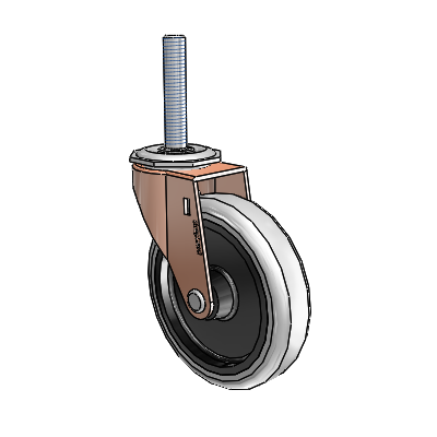 Regent Threaded Stem Copper Oxide Swivel Caster with 4 x .9375 Grey Thermoplastic Urethane Wheel