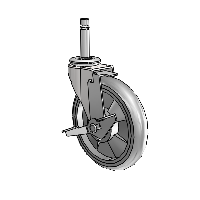 Regent Grip Ring Bright Chrome Swivel Caster with 5 x .9375 Grey MonoTech Wheel and Tread Lock Brake