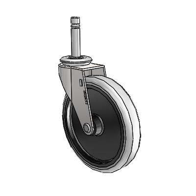 Regent Grip Ring Bright Chrome Swivel Caster with 5 x .9375 Grey Thermoplastic Urethane Wheel
