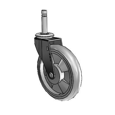 Regent Grip Ring Black Oxide Swivel Caster with 5 x .9375 Grey MonoTech Wheel