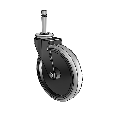 Regent Grip Ring Black Oxide Swivel Caster with 5 x .9375 Grey Thermoplastic Rubber Wheel