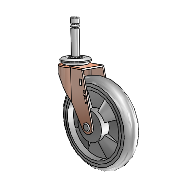 Roulette pivotante Regent Grip Ring à anneau en oxyde de cuivre, équipée de 5 roues MonoTech grises de 0,9375