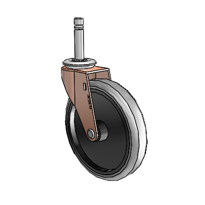 Regent Grip Ring Copper Oxide Swivel Caster with 5 x .9375 Grey Thermoplastic Rubber Wheel