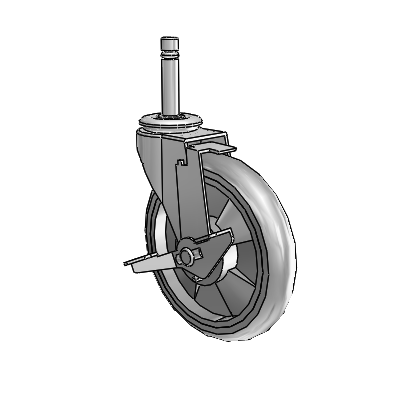 Regent Grip Ring Polished Nickel Swivel Caster with 5 x .9375 Grey MonoTech Wheel and Tread Lock Brake