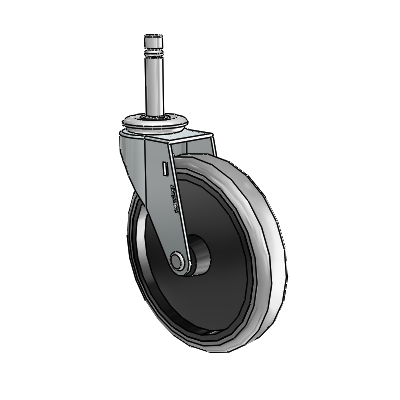 Regent Grip Ring Zinc Swivel Caster with 5 x .9375 Grey Thermoplastic Rubber Wheel